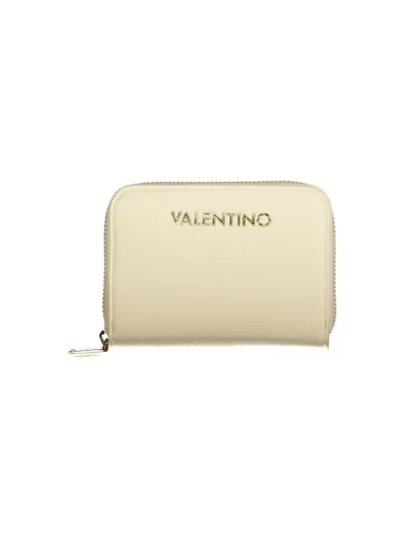 Lniany portfel Valentino Bags beżowy