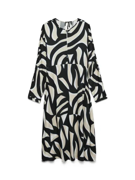 VERO MODA Rochie VMCINDY REGINA bej / albastru / negru alb