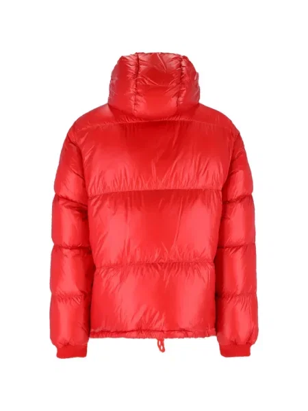 Geacă Moncler cu glugă roșu