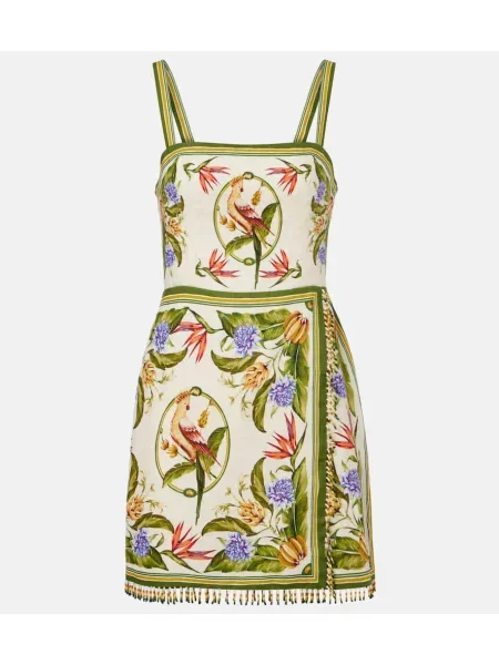 Lniana sukienka Farm Rio z nadrukiem