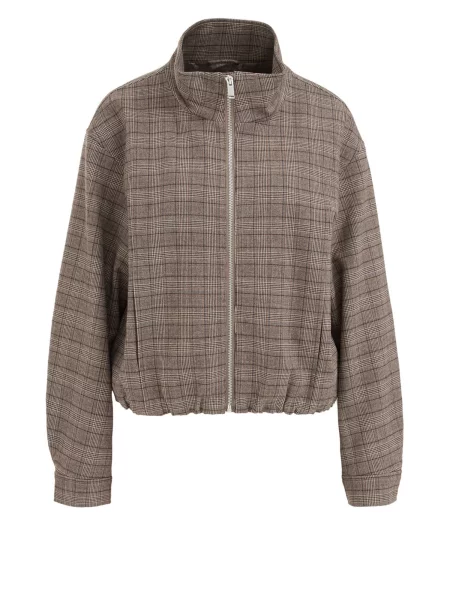 WE Fashion Átmeneti dzseki taupe / sár színek fehér