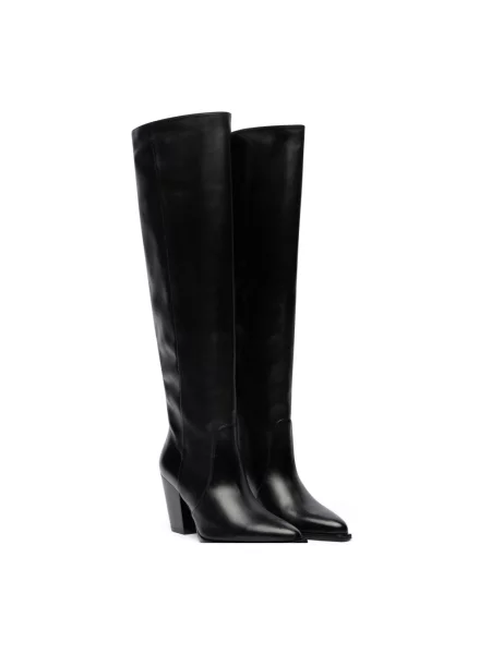 Lniane botki Stuart Weitzman czarne