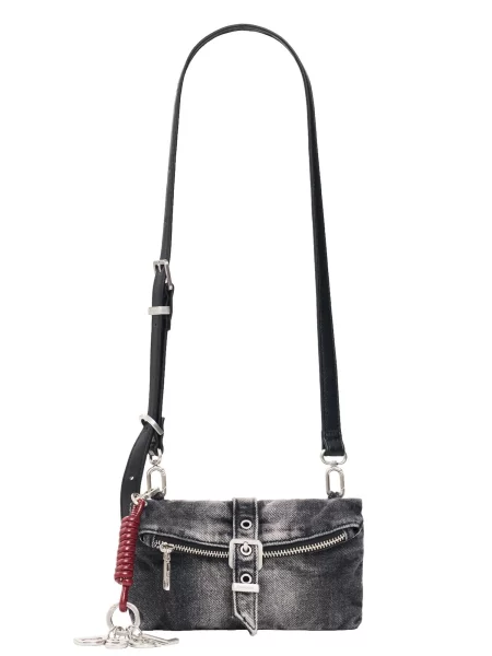 Desigual Geantă de umăr gri denim negru