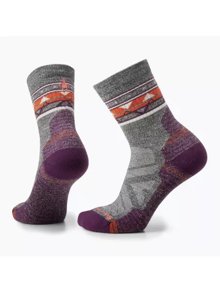 Smartwool дамски чорапи Hike Light Cushion Zig Zag Valley Mid Crew ash/charcoal сиво