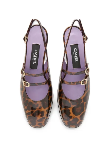 Pantofi cu toc Carel Paris cu imagine cu model leopard slingback maro