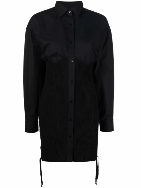 Rochie tip cămașă Andreadamo de costum negru