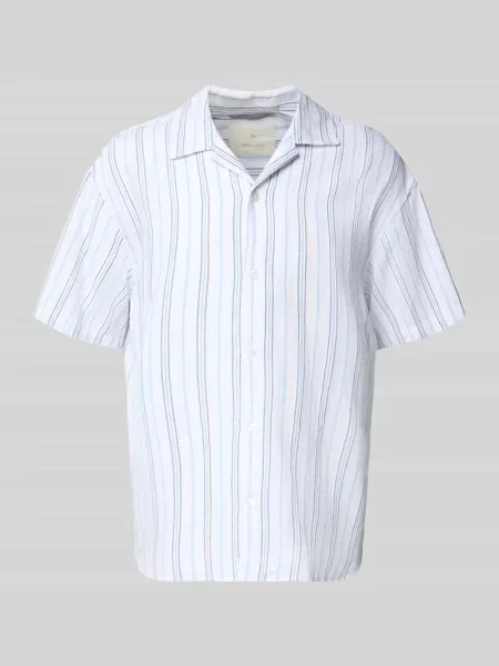 Koszula casualowa o kroju regular fit z mieszanki bawełny i dodatkiem lnu model ‘MONTANA’ Jack & Jones Premium biała