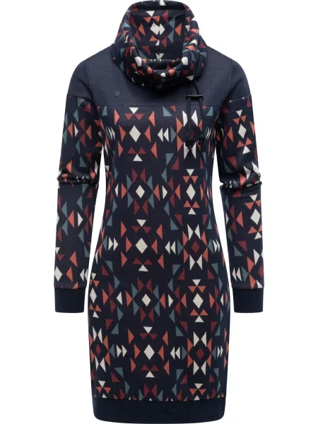 Ragwear Rochie Chlloe Aztec bleumarin / albastru închis / roși aprins / murdar alb