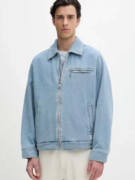 HUGO Blue jakna za muškarce od pamuka Elzo plava
