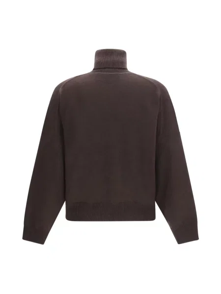 Sweter z golfem Brunello Cucinelli brązowy