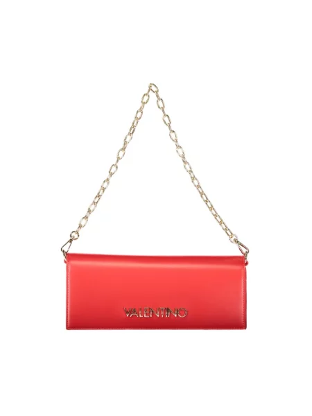 Lniana torebka Valentino Bags czerwona