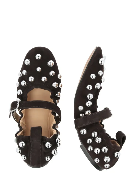 STEVE MADDEN Balerini cu glezna Sunrays ciocolatiu