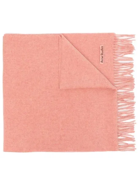 Fular Acne Studios cu franjuri de lână roz