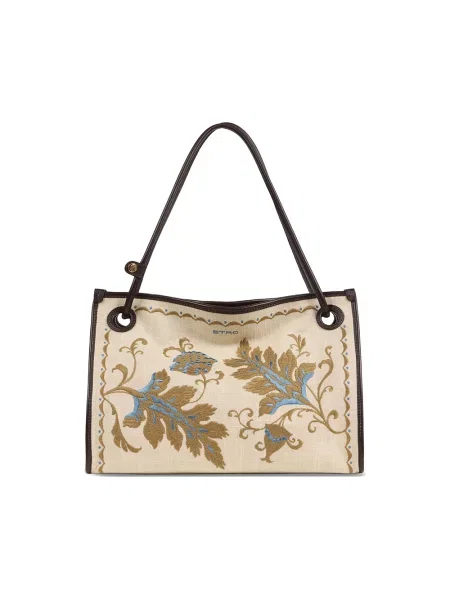 Haftowana lniana torebka Etro