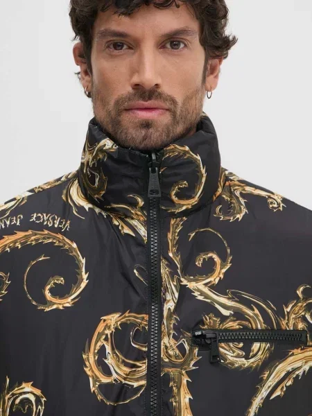 Versace Jeans Couture Пухен елек с две лица черно