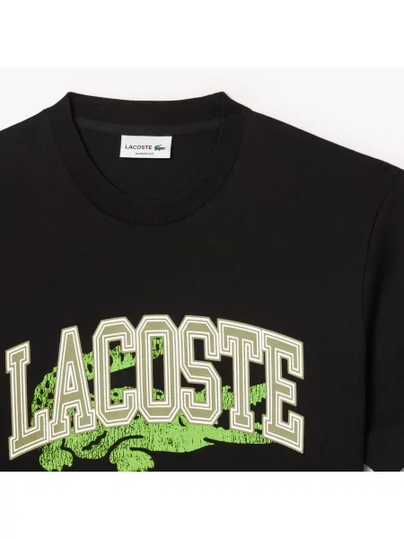 Lacoste Klasyczny Krój Koszulki Bawełnianej T-Shirt czarna