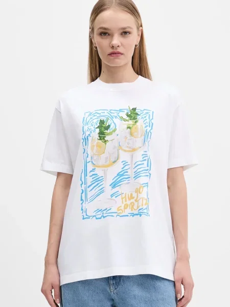 Тениска Abercrombie & Fitch дамска бяло