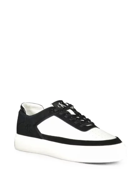 Sneakerși Calvin Klein din piele de căprioară cu platformă alb