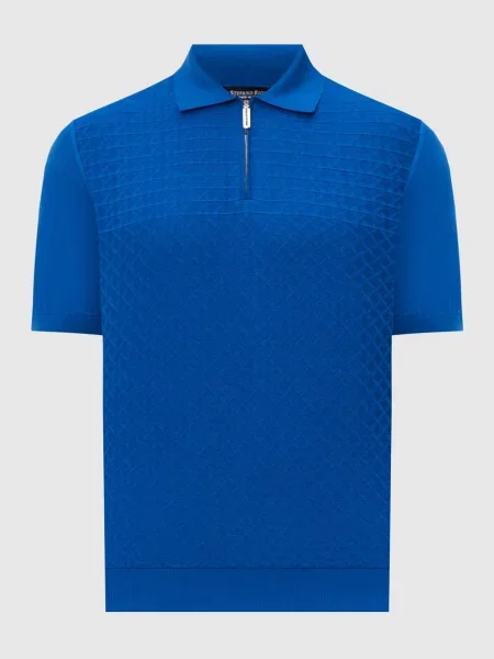 Поло Stefano Ricci с принтом синее