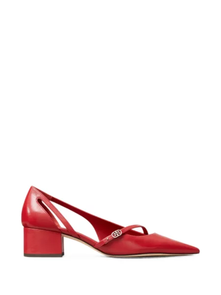 Pantofi cu toc Tory Burch cu cataramă roșu