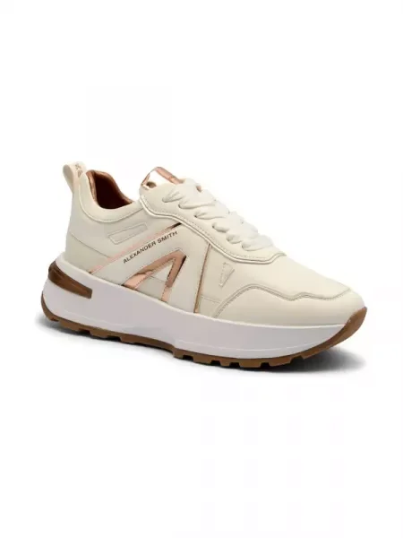 Alexander Smith Sneakers tornacipő LIVERPOOL bőr hozzáadásával fehér
