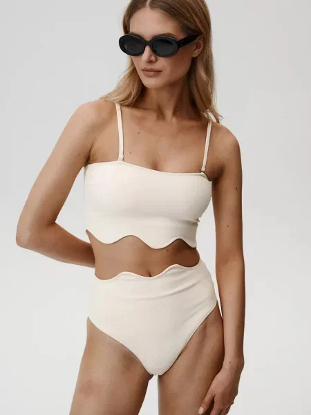 Undress Code biustonosz kąpielowy Chic Bikini Top żółty miękka miseczka beżowe