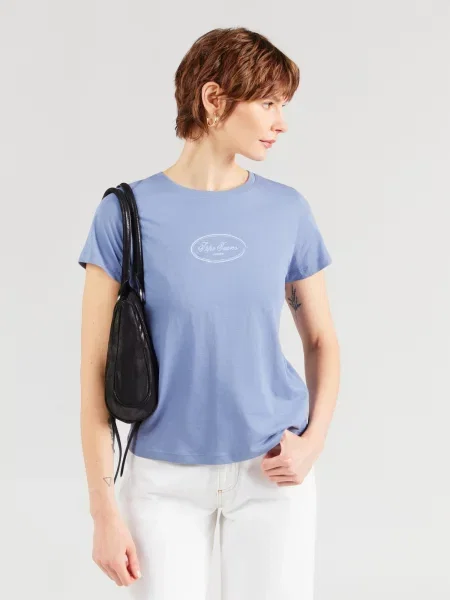 Pepe Jeans Majica golobje modra bela