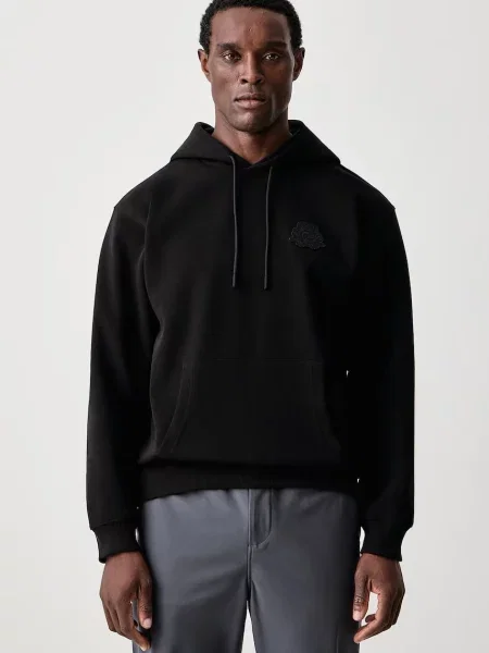 Lacoste hanorac cu glugă pentru bărbați cu negru