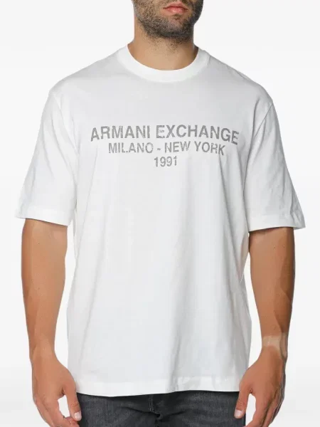 Tricou Armani Exchange cu imagine alb