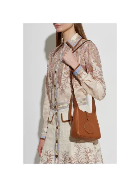 Torebka crossbody Tory Burch skórzana brązowa