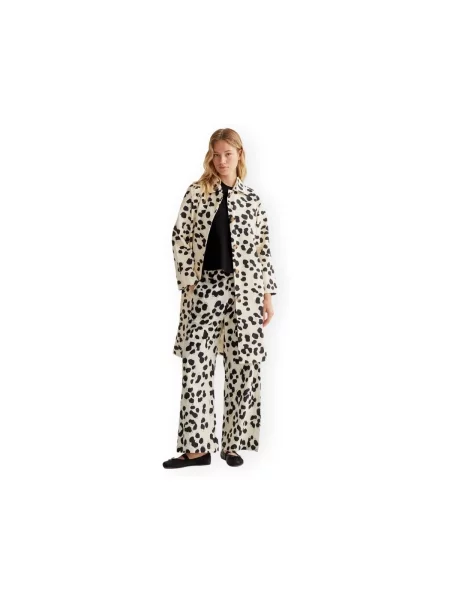 Geacă Compania Fantastica cu imprimeu animal print bej