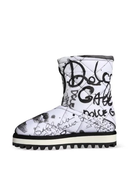 Matlasat botine Dolce & Gabbana cu imagine alb