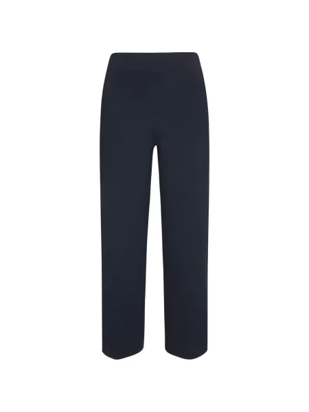 Dzianinowe spodnie Alpha Studio prążkowane niebieskie