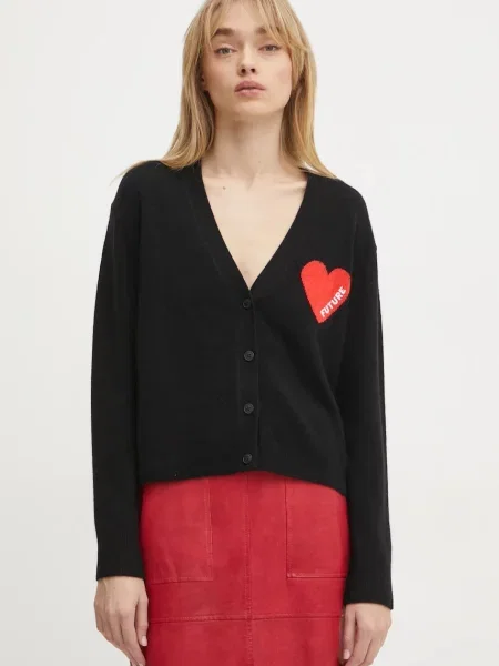 FROM FUTURE cardigan din casmir negru