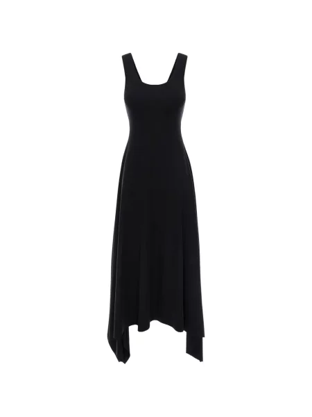 Rochie midi Hamza asimetrică negru