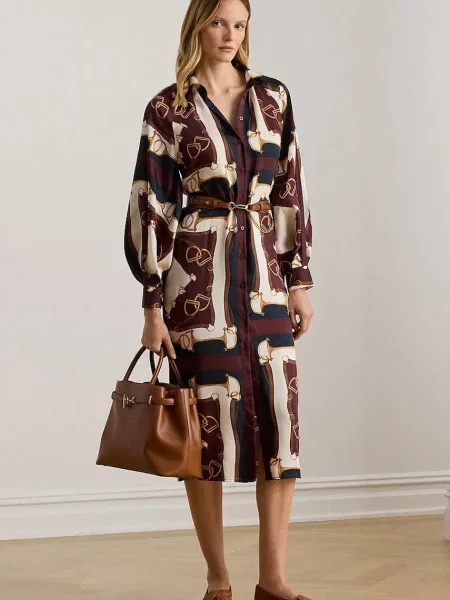 Obleka Lauren Ralph Lauren rjava