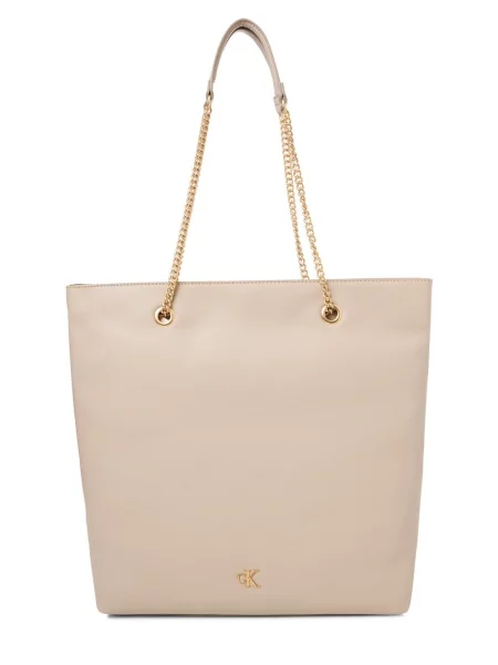 Naszyjnik Calvin Klein z logo beżowy