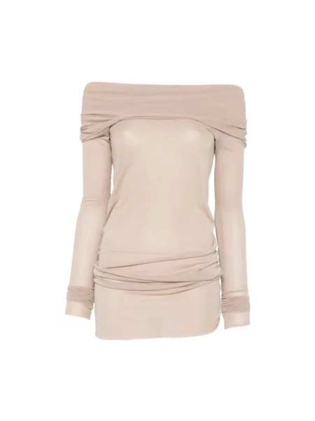 Top Rick Owens z odkrytymi ramionami różowy