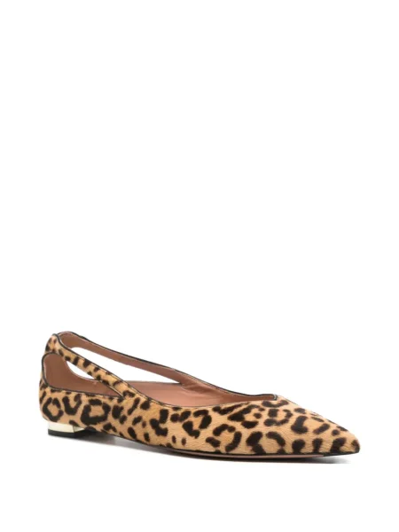 Balerini Aquazzura cu imagine cu model leopard maro