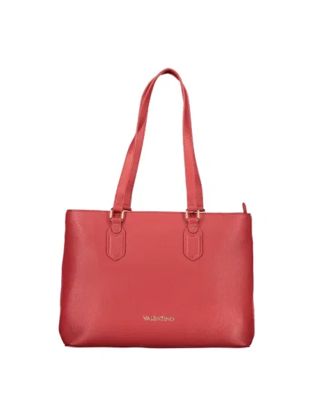 Lniana torebka Valentino Bags czerwona