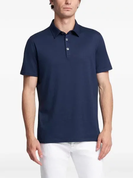 Scurt tricou polo Kiton albastru