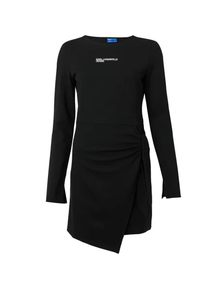 KARL LAGERFELD JEANS Obleka Milano črna bela