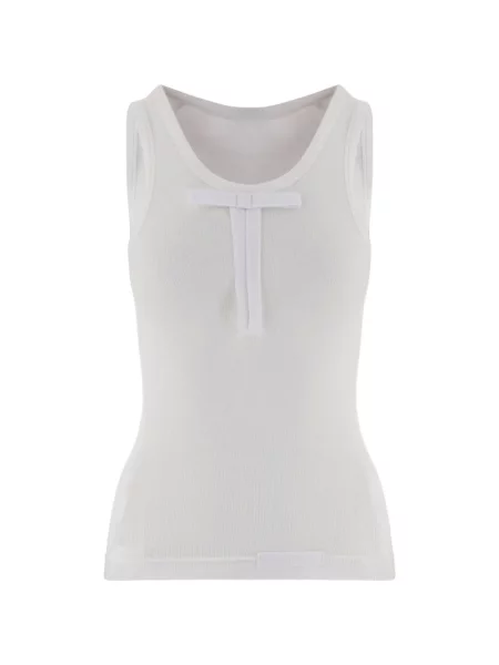 Top Alainpaul cu funde alb