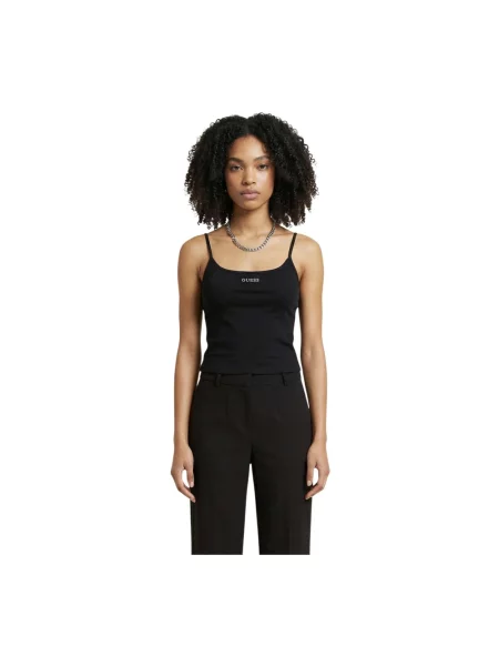 Top Guess na ramiączkach czarny