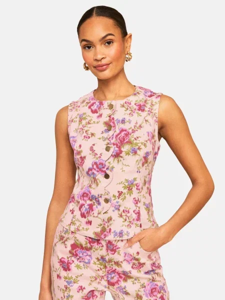 Love & roses Vestă / verde / roz / roz închis albastru