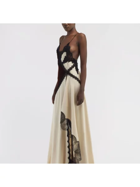Sukienka maxi Roberto Cavalli beżowa