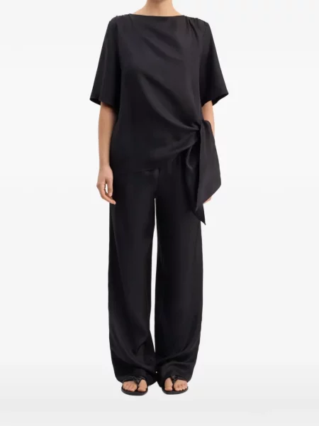 Top Loulou De Saison asimetric negru
