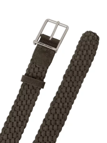 Cu centură curea Armani Exchange din piele de căprioară verde