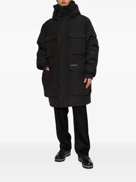 Palton Canada Goose cu glugă negru