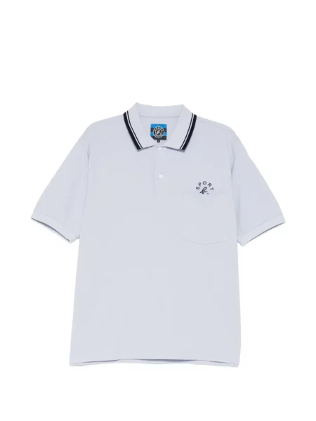 Tricou polo Sport B. By Agnès B. cu broderie albastru